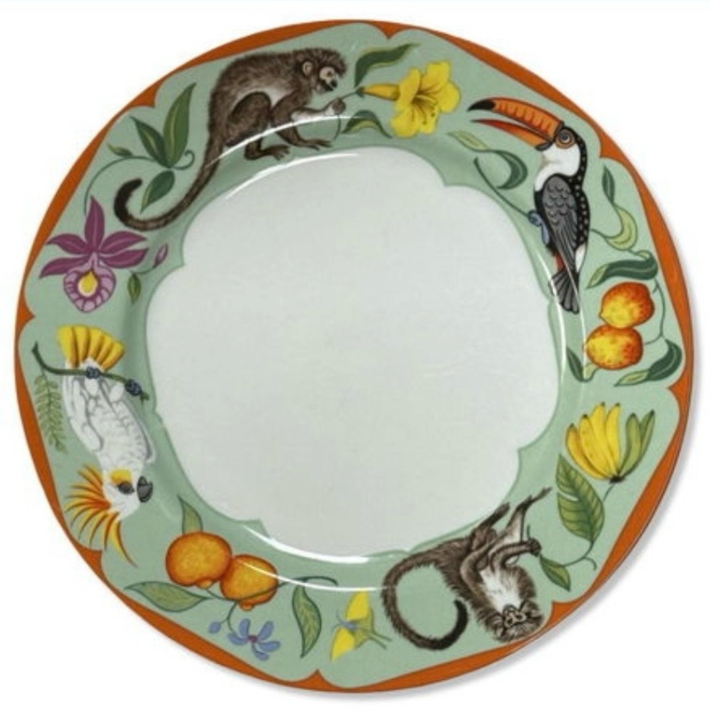 Two Lynn Chase Monkey Business Dinner Plates